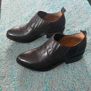 Frye Black Leather Ankle Booties